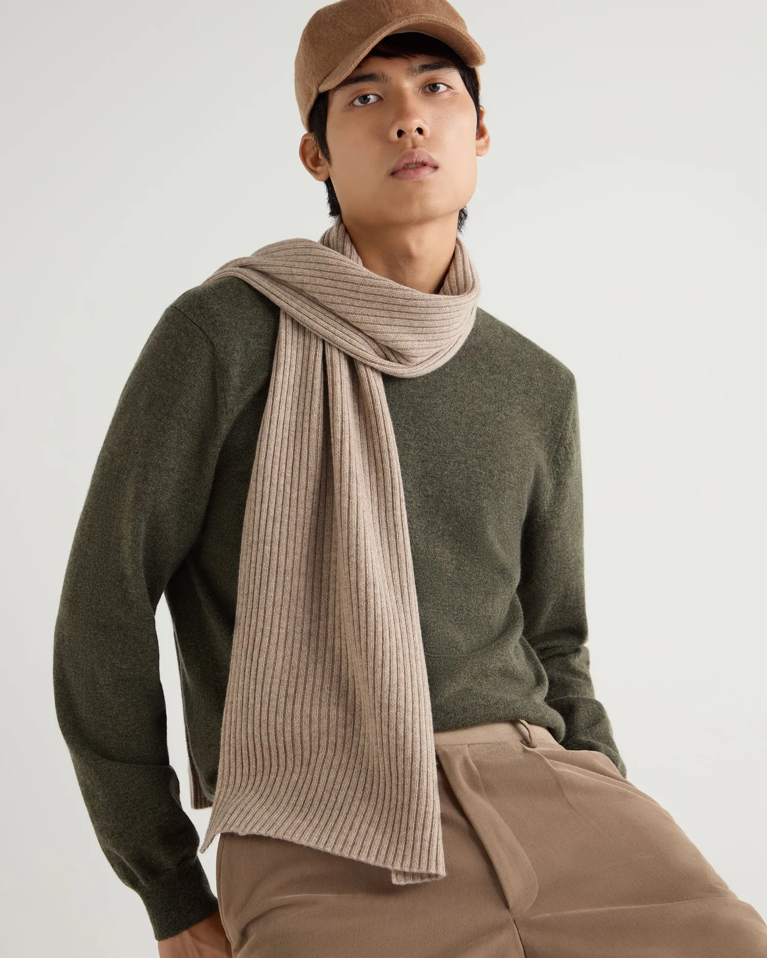 Women N.Peal Scarves | Cashmere Scarves*Unisex Short Ribbed Cashmere Scarf