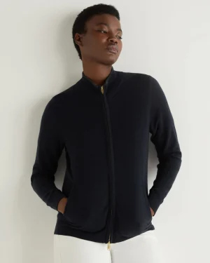 Women N.Peal Navy | Blue*Women's Alisa Full Zip Cashmere Cardigan