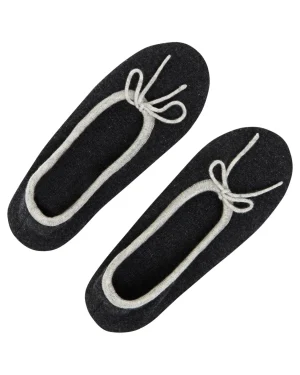 Women N.Peal Homeware | Slippers & Socks*Women's Contrast Trim Cashmere Slippers