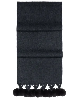 Women N.Peal Fur Poms | Fur Trim Accessories*Women's Davos Fur Bobble Cashmere Scarf