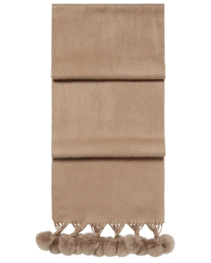 Women N.Peal Cashmere Scarves | Fur Trim Accessories*Women's Davos Fur Bobble Cashmere Scarf