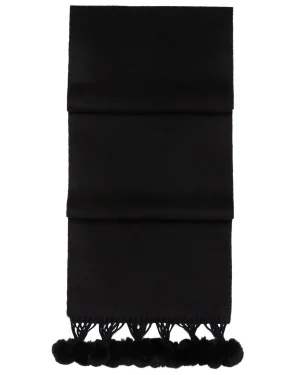 Women N.Peal Fur Poms | Fur Trim Accessories*Women's Davos Fur Bobble Cashmere Scarf