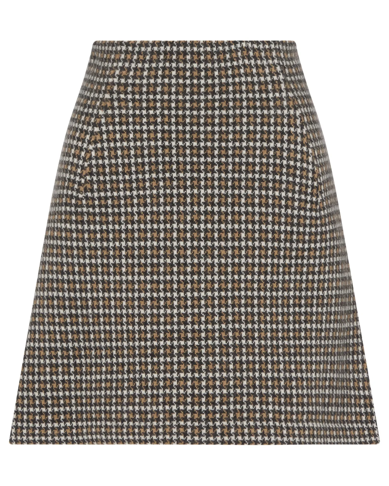 Women N.Peal Brown | Dresses & Skirts*Women's Dogtooth Mini Cashmere Skirt