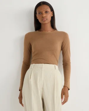 Women N.Peal Brown | Superfine Cashmere*Women's Eden Superfine Cashmere Round Neck Top