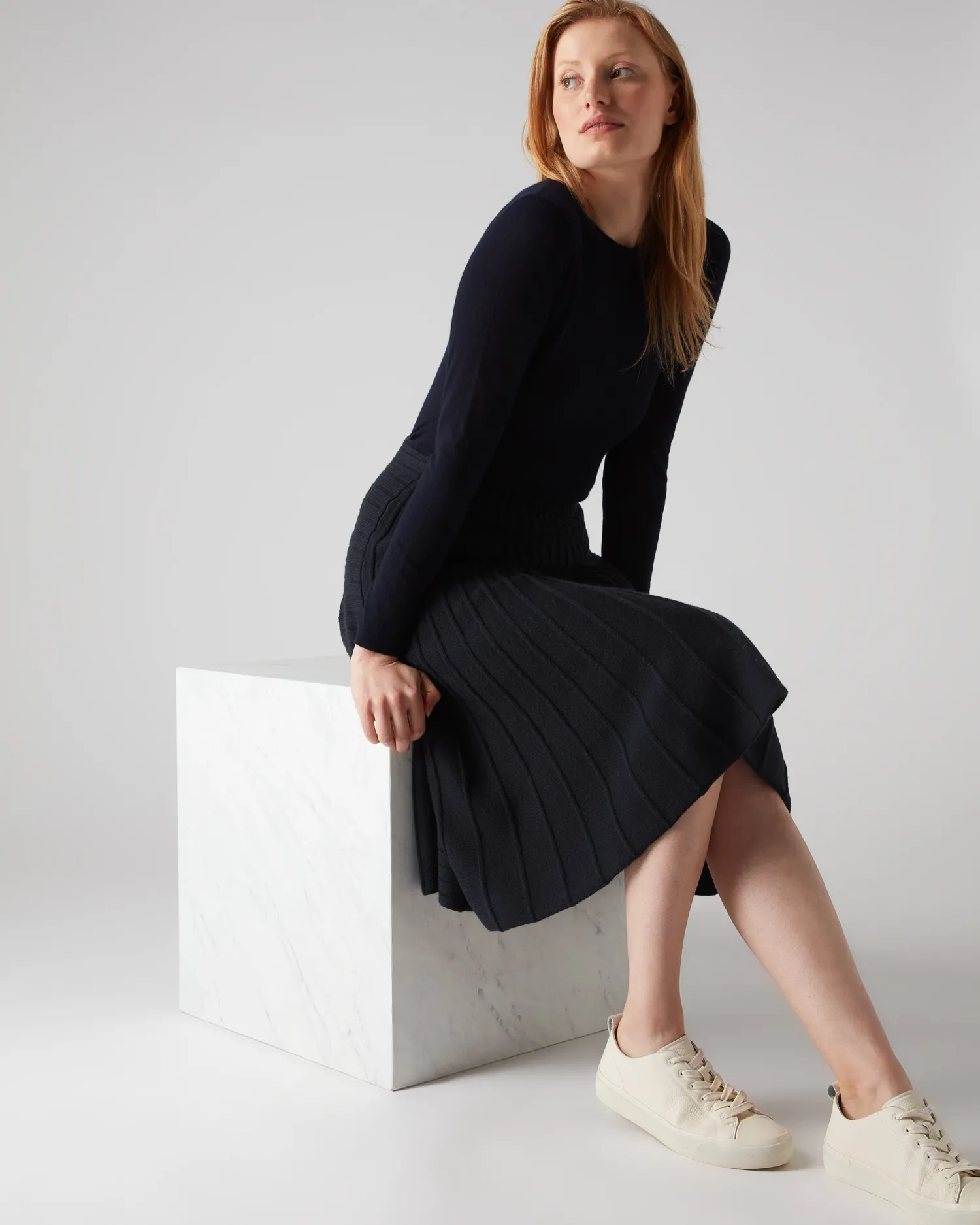 Women N.Peal Navy | Blue*Women's Eden Superfine Cashmere Round Neck Top