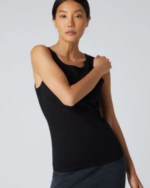 Women N.Peal Black | Superfine Cashmere*Women's Ella Superfine Cashmere Shell Top