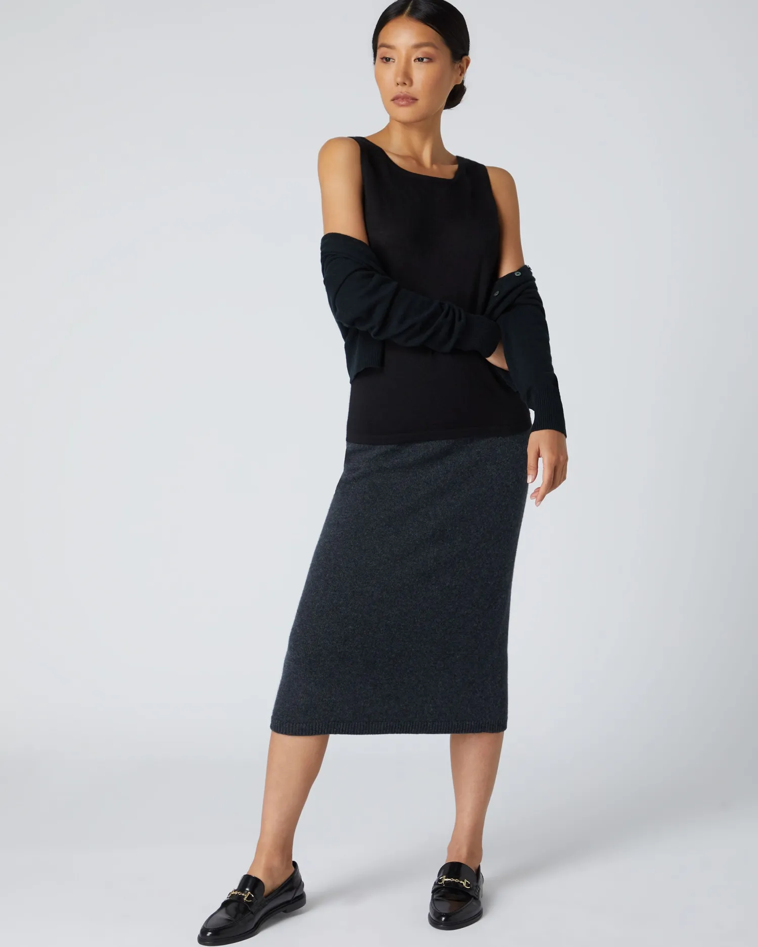 Women N.Peal Black | Superfine Cashmere*Women's Ella Superfine Cashmere Shell Top