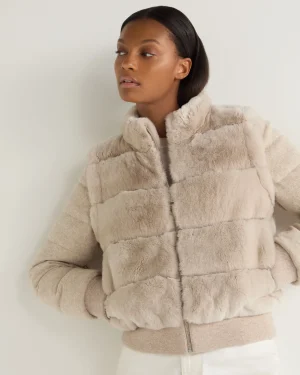 Women N.Peal White | Natural*Women's Eva Birdseye Fur Jacket
