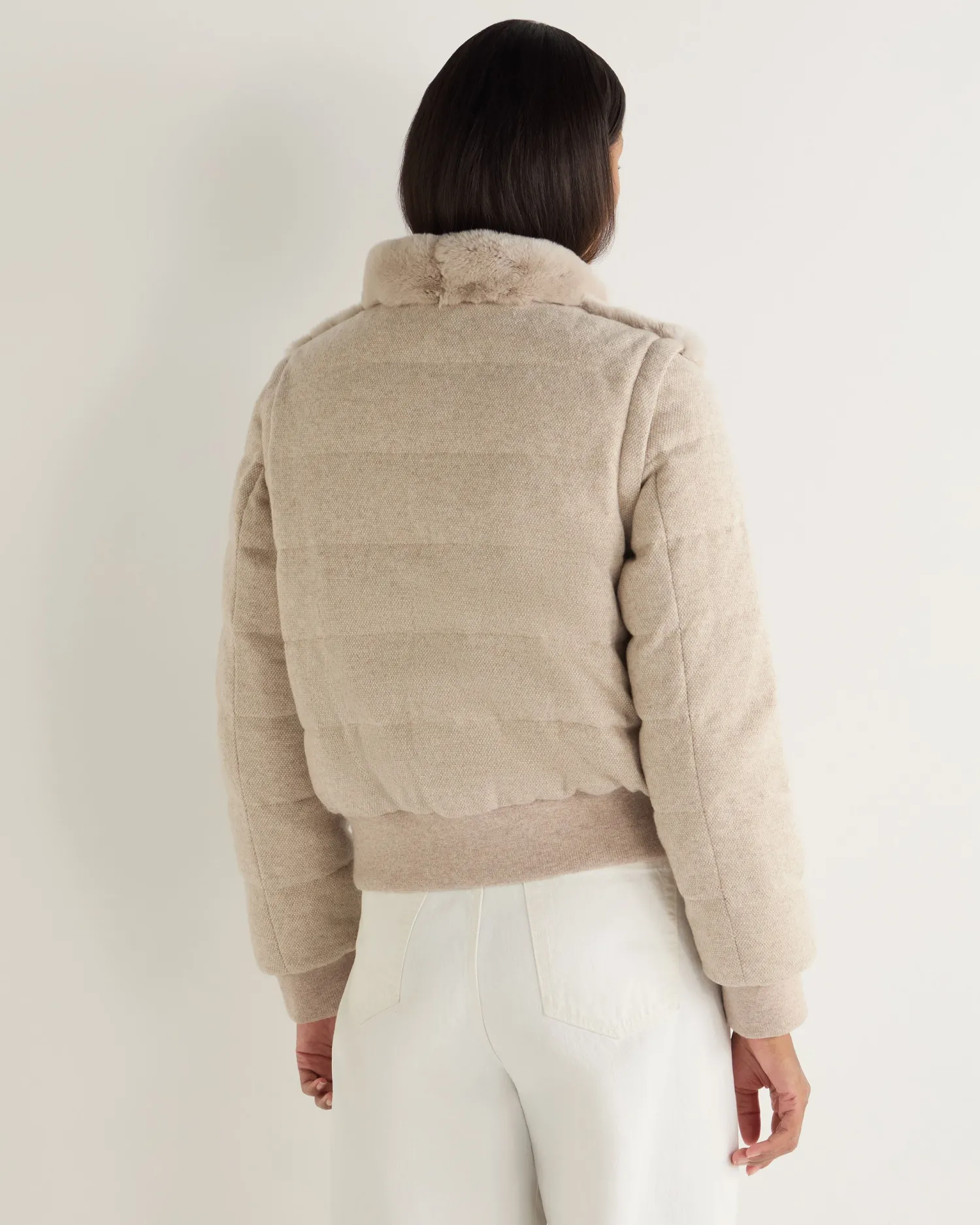 Women N.Peal White | Natural*Women's Eva Birdseye Fur Jacket