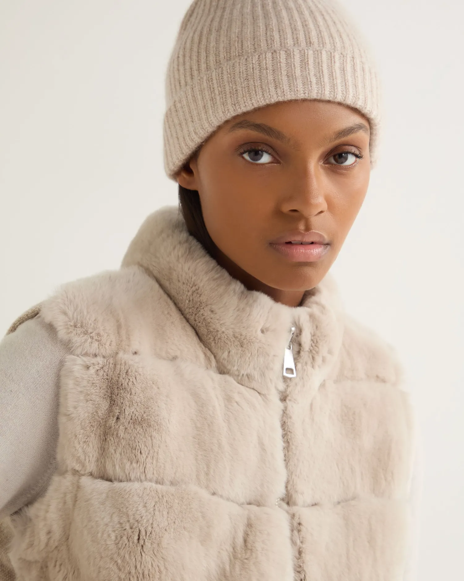 Women N.Peal White | Natural*Women's Eva Birdseye Fur Jacket