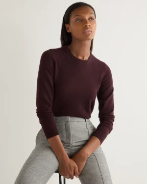 Women N.Peal Classic Cashmere | Red*Women's Evie Classic Round Neck Cashmere Sweater