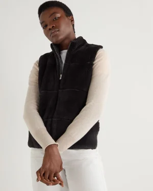 Women N.Peal Dark Grey | Fur Trim Knitwear*Women's Fur Trim Cashmere Gilet