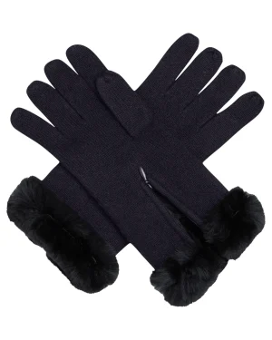 Women N.Peal Fur Trim Accessories | Gloves*Women's Fur Trim Cashmere Gloves