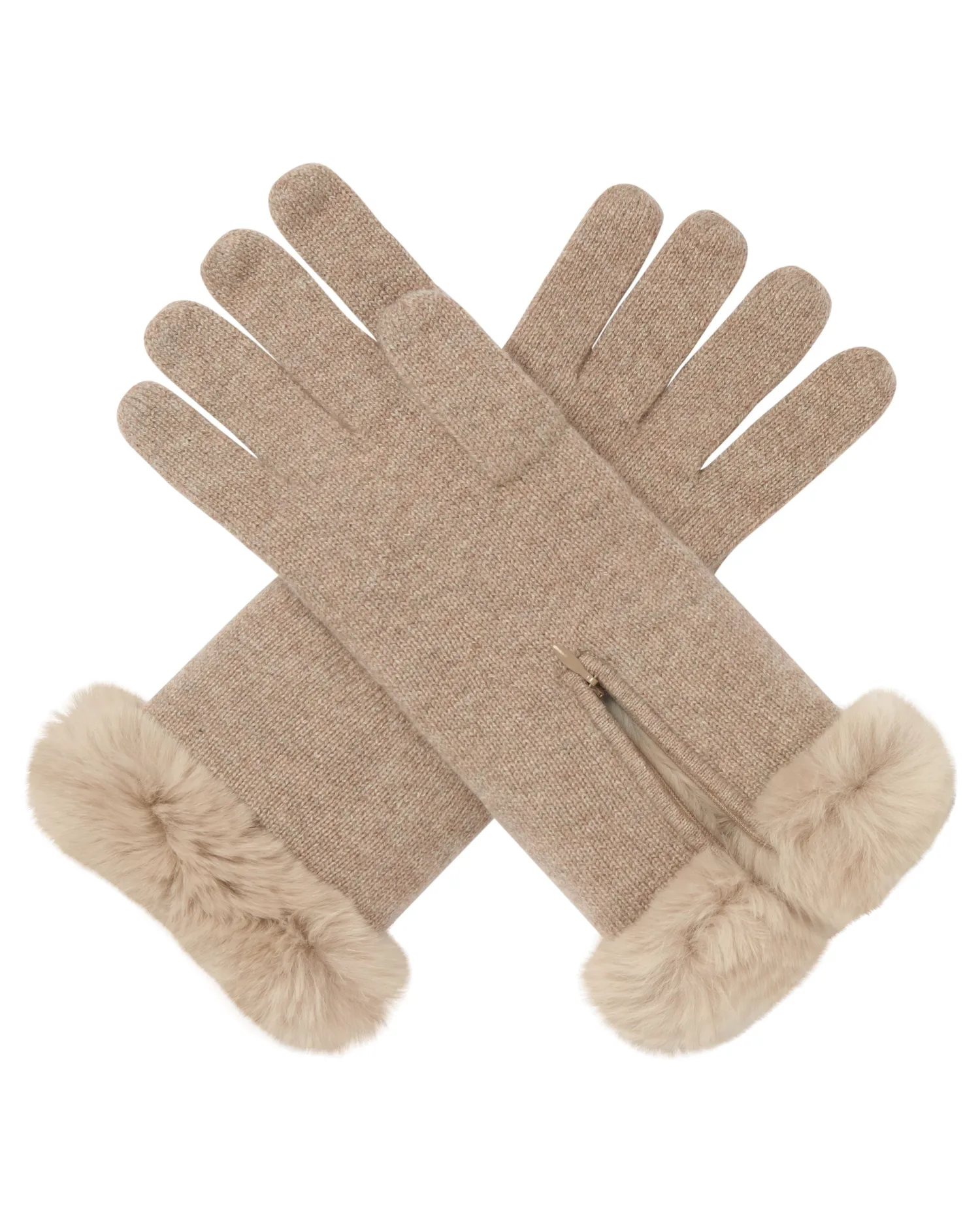 Women N.Peal Fur Trim Accessories | Gloves*Women's Fur Trim Cashmere Gloves