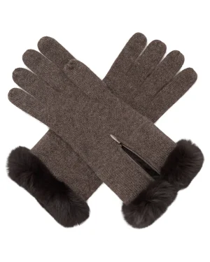 Women N.Peal Gloves | Fur Trim Accessories*Women's Fur Trim Cashmere Gloves