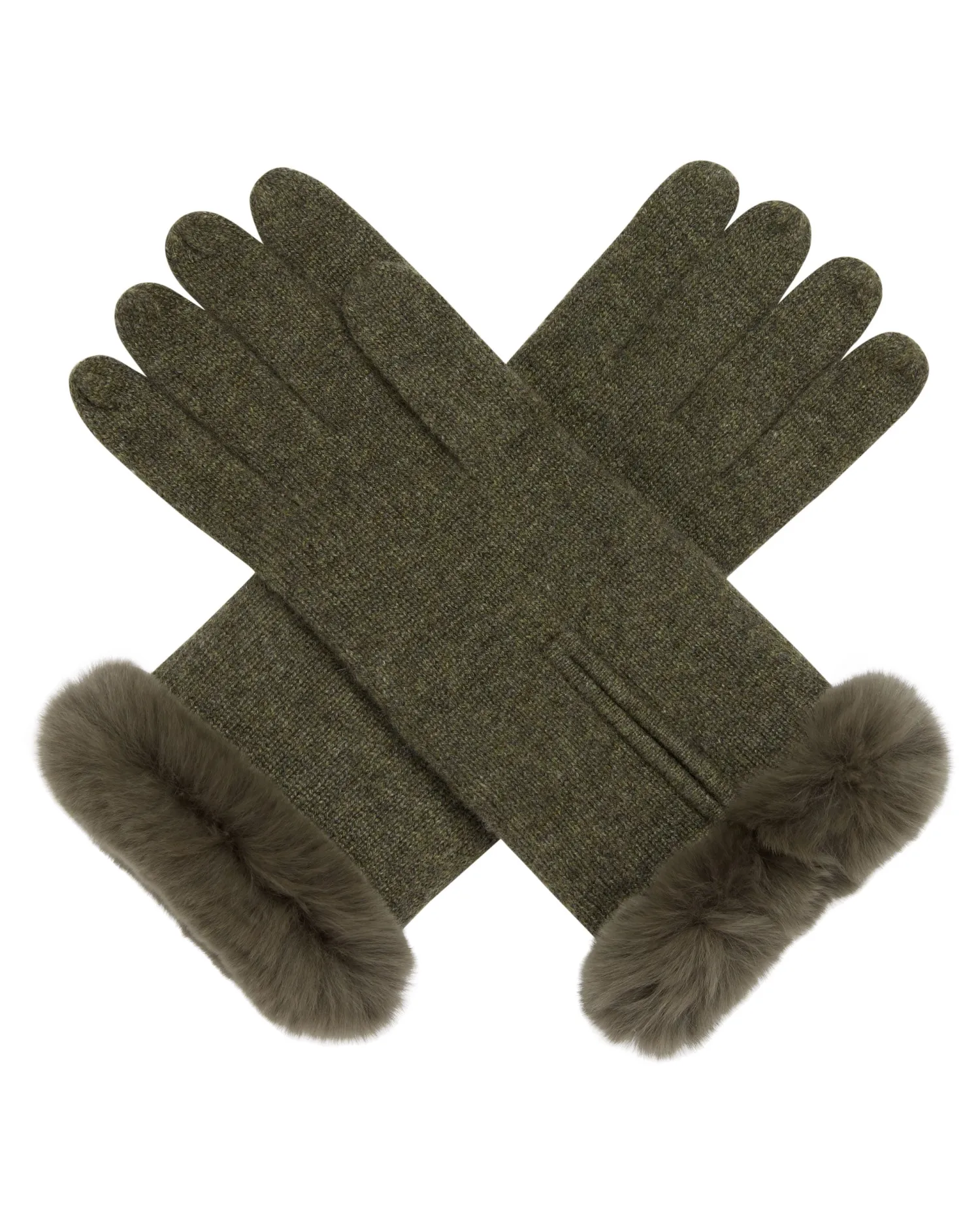 Women N.Peal Fur Trim Accessories | Gloves*Women's Fur Trim Cashmere Gloves
