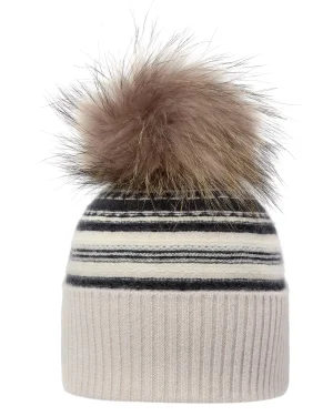 Women N.Peal Fur Trim Accessories | Hats*Women's Gradual Fairisle Cashmere Hat With Lurex