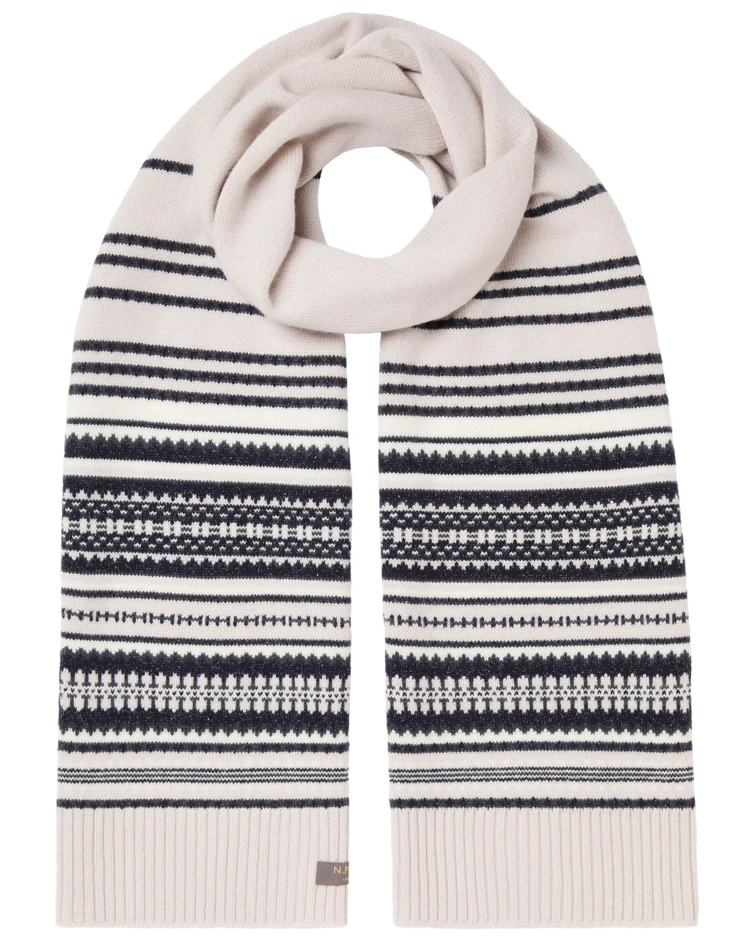 Women N.Peal Cashmere Scarves | Organic Cashmere*Women's Gradual Fairisle Cashmere Scarf With Lurex