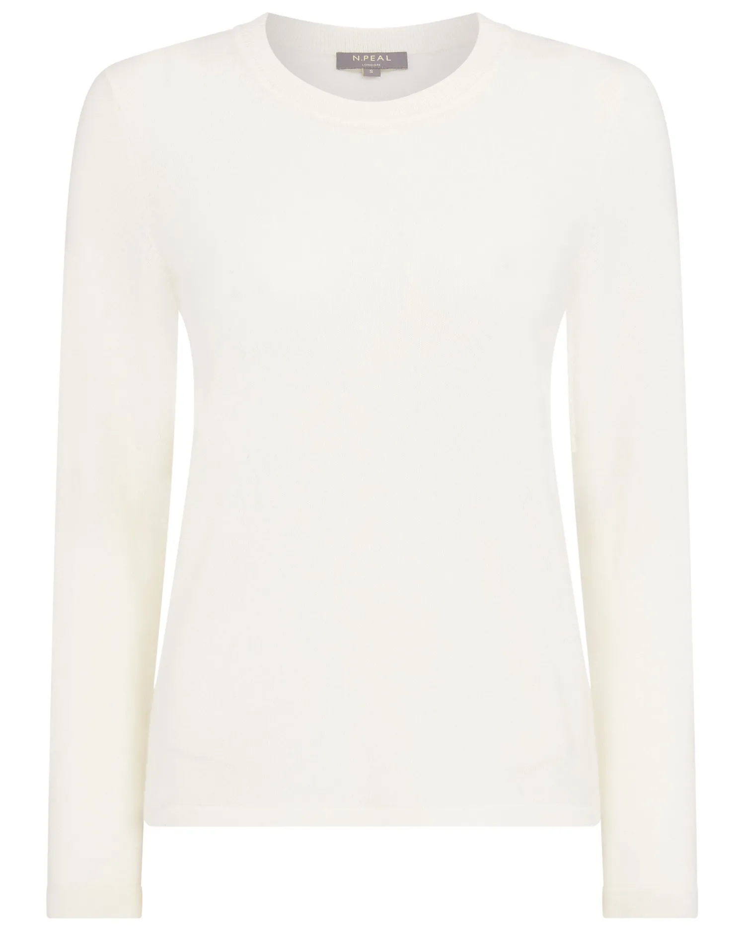 Women N.Peal White | Natural*Women's Hallie Round Neck Cashmere Sweater