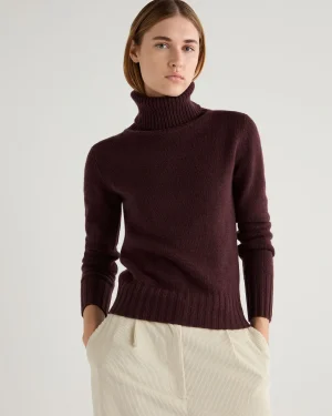 Women N.Peal Red | Organic Cashmere*Women's Hazel Chunky Turtle Neck Cashmere Sweater