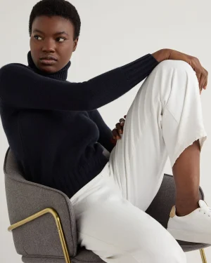 Women N.Peal Organic Cashmere | Navy*Women's Hazel Chunky Turtle Neck Cashmere Sweater