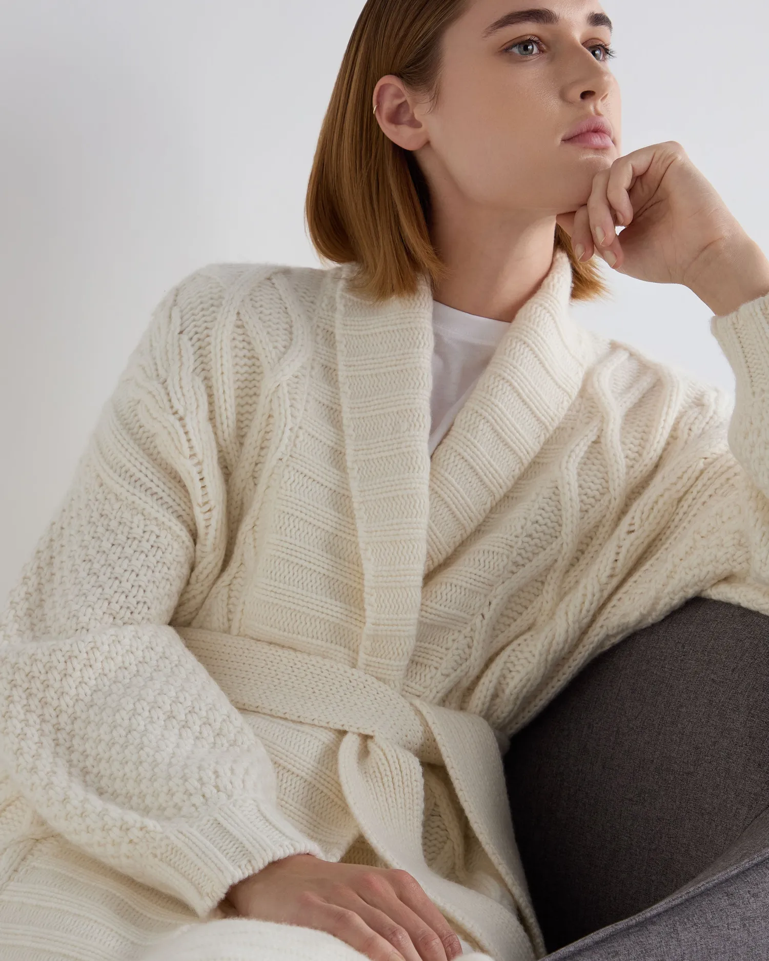 Women N.Peal White | Natural*Women's Hero Concept Cashmere Cardigan