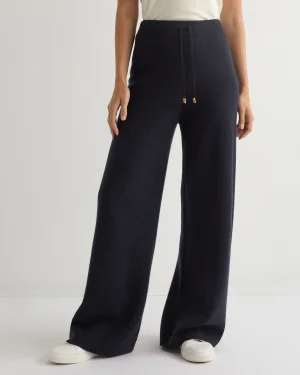 Women N.Peal Navy | Blue*Women's Honeycomb Knit Cashmere Pant