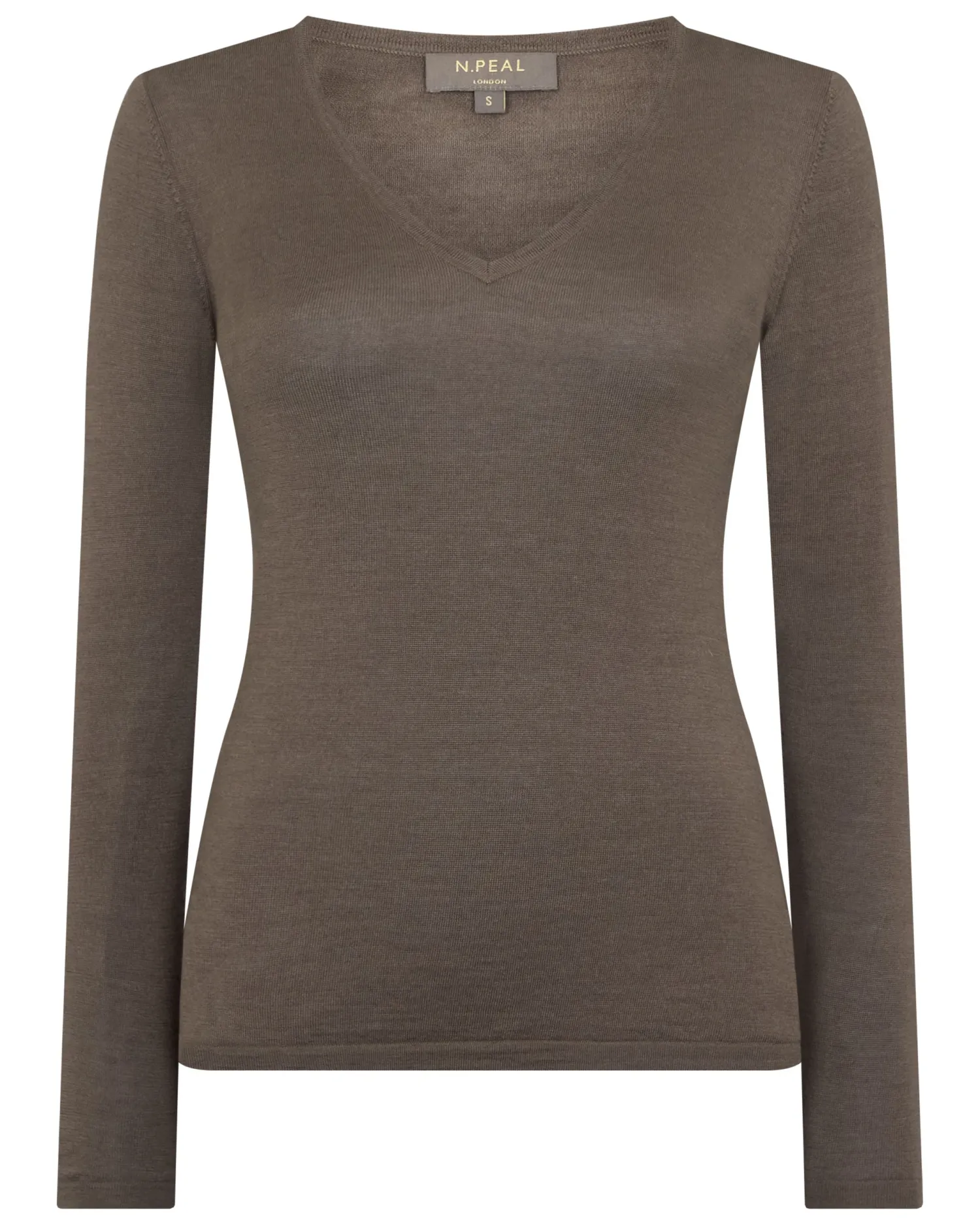Women N.Peal Natural | Brown*Women's Imogen Superfine Cashmere V Neck Sweater