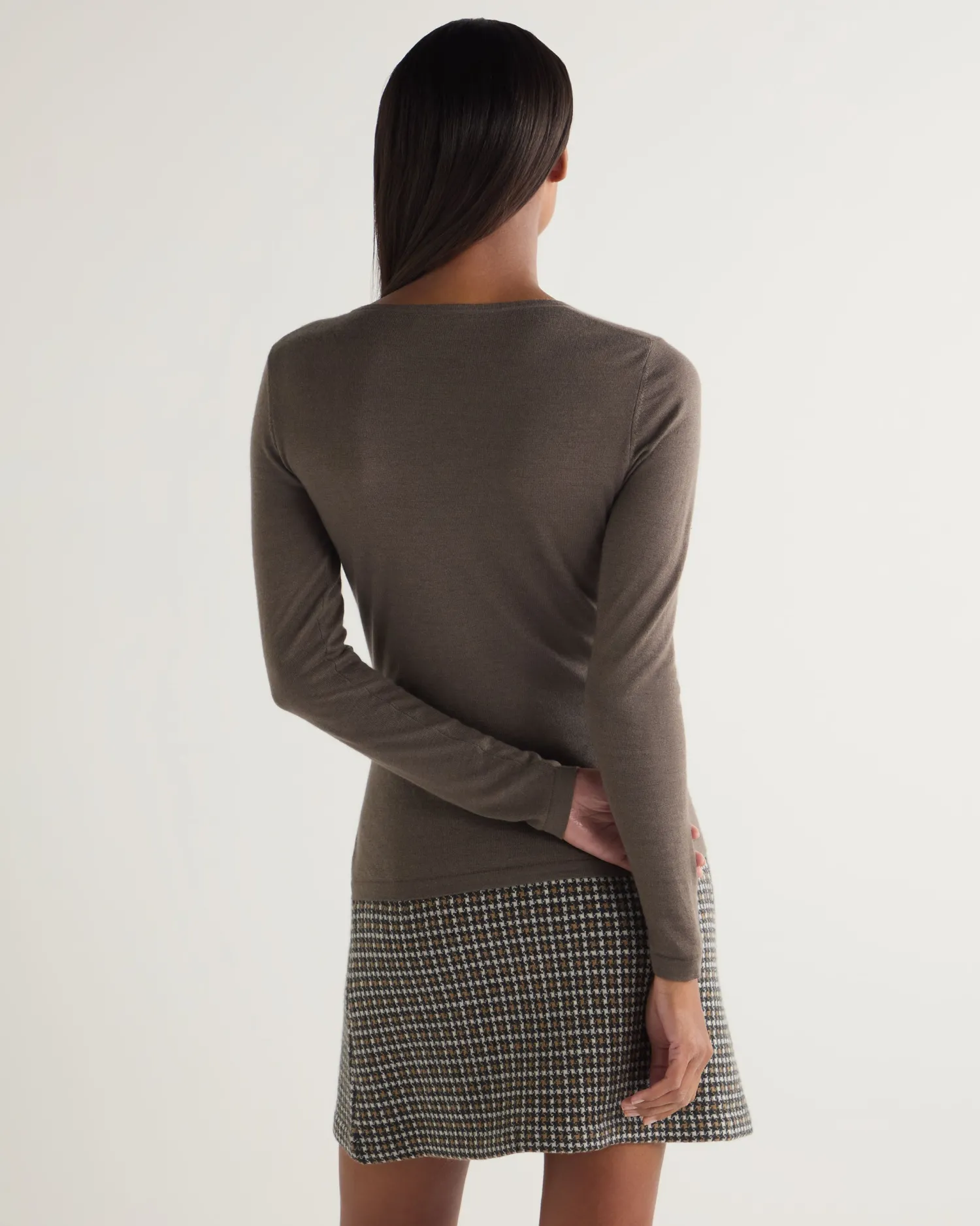 Women N.Peal Natural | Brown*Women's Imogen Superfine Cashmere V Neck Sweater