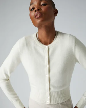Women N.Peal White | Natural*Women's Ivy Cropped Cashmere Cardigan