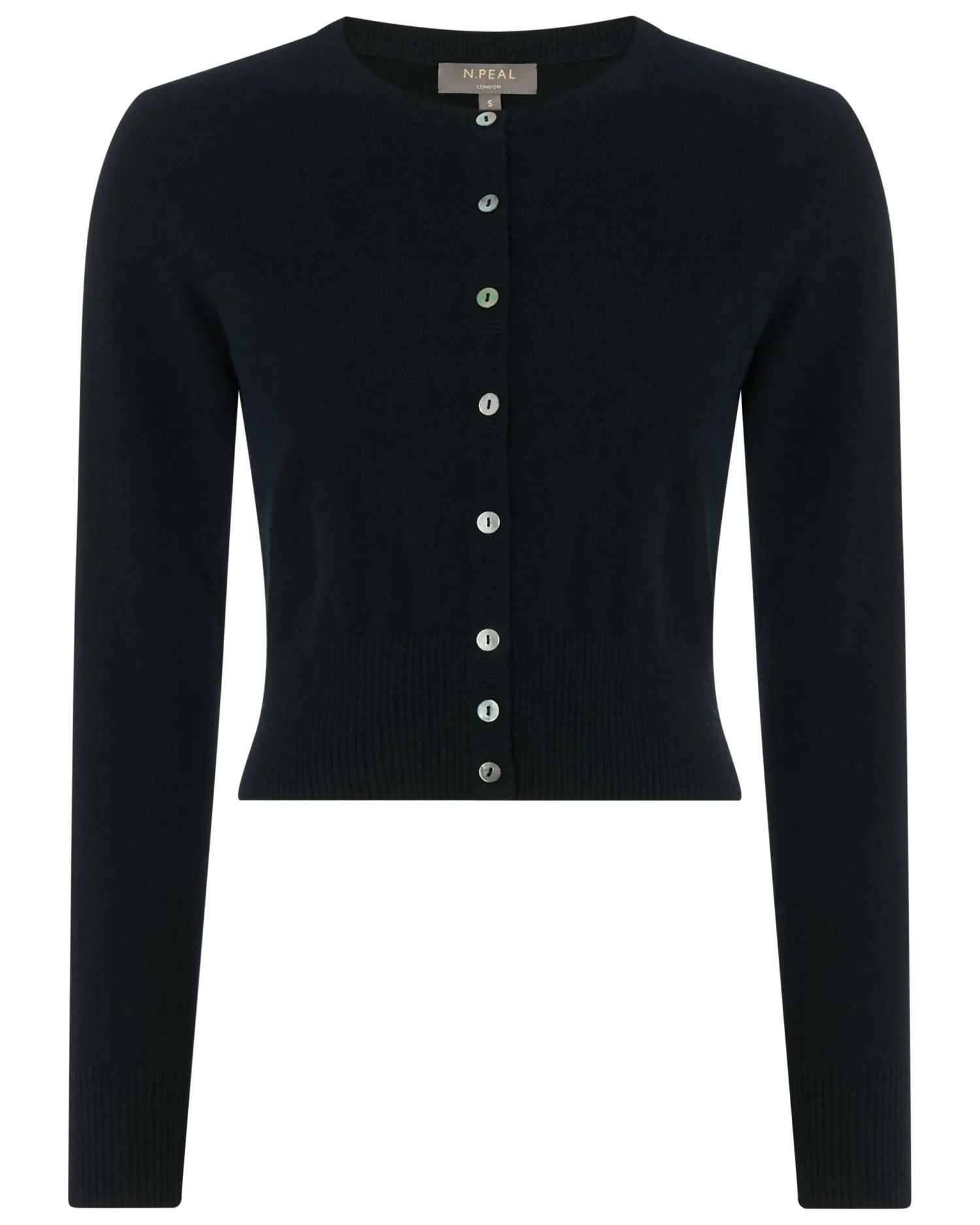 Women N.Peal Black | Classic Cashmere*Women's Ivy Cropped Cashmere Cardigan