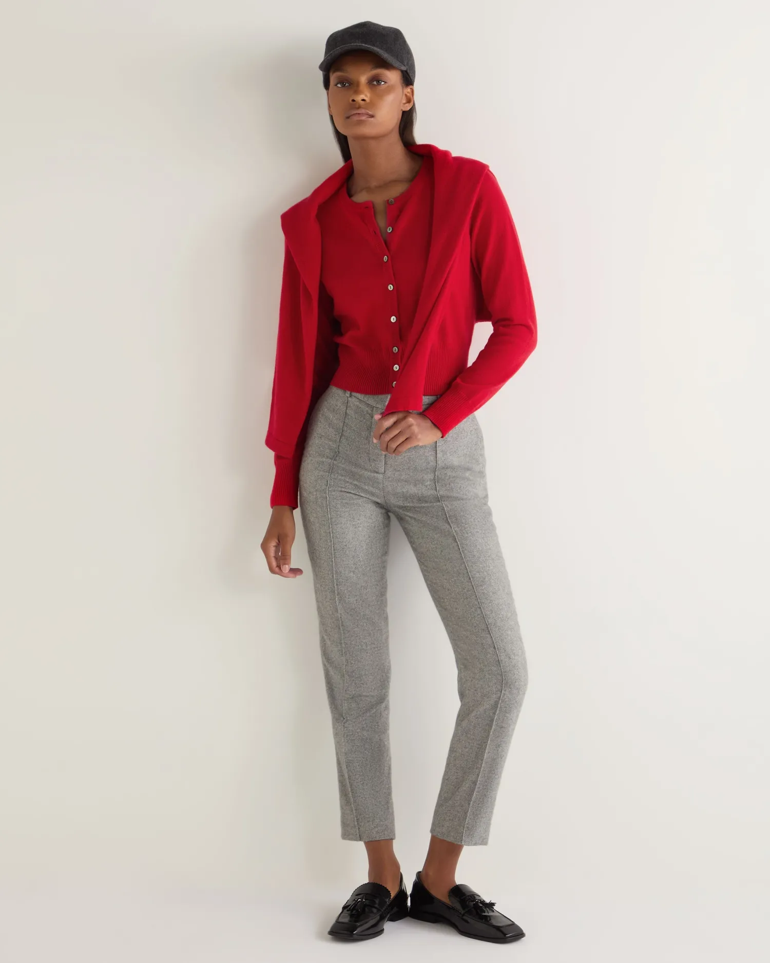 Women N.Peal Red | Classic Cashmere*Women's Ivy Cropped Cashmere Cardigan