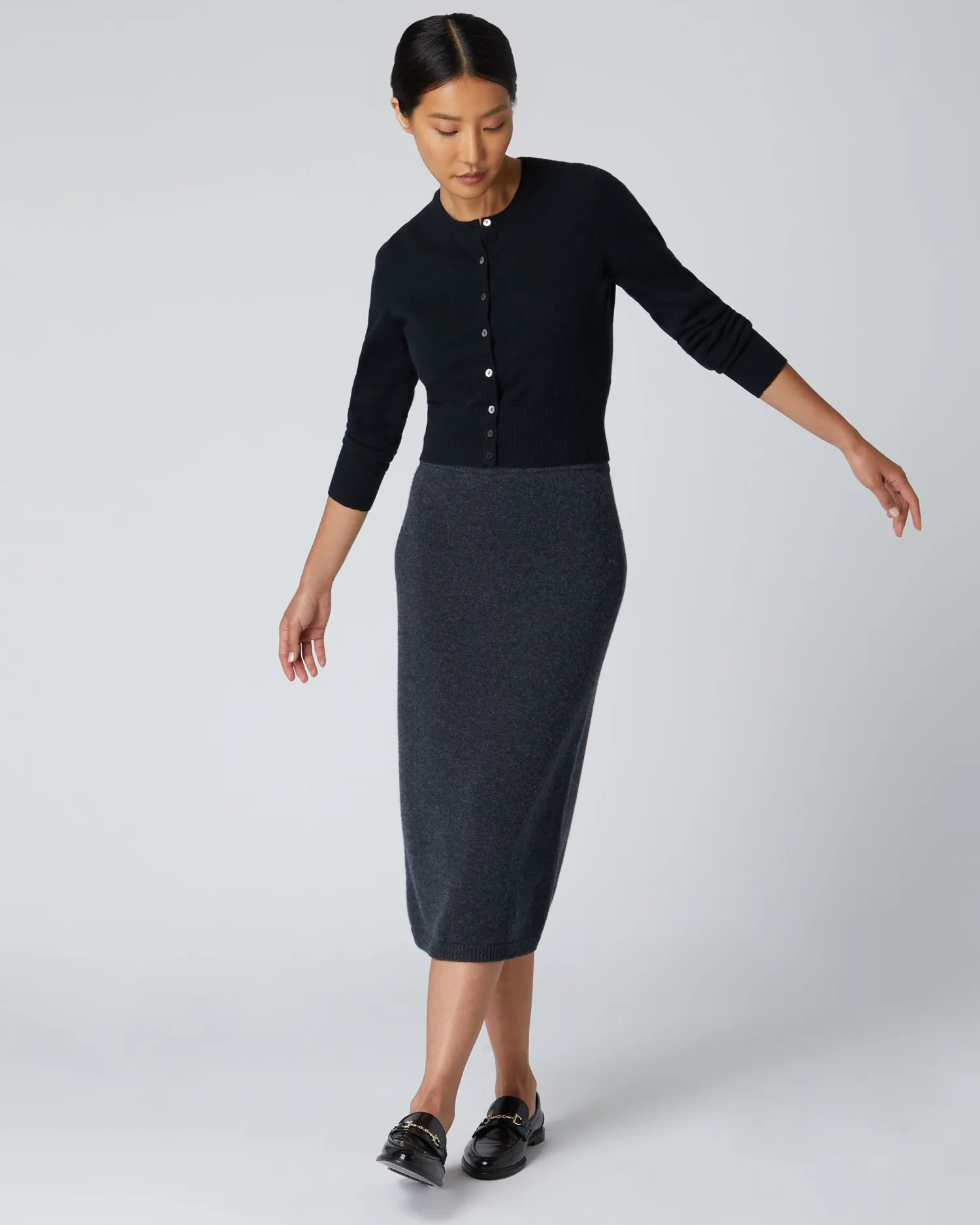 Women N.Peal Black | Classic Cashmere*Women's Ivy Cropped Cashmere Cardigan