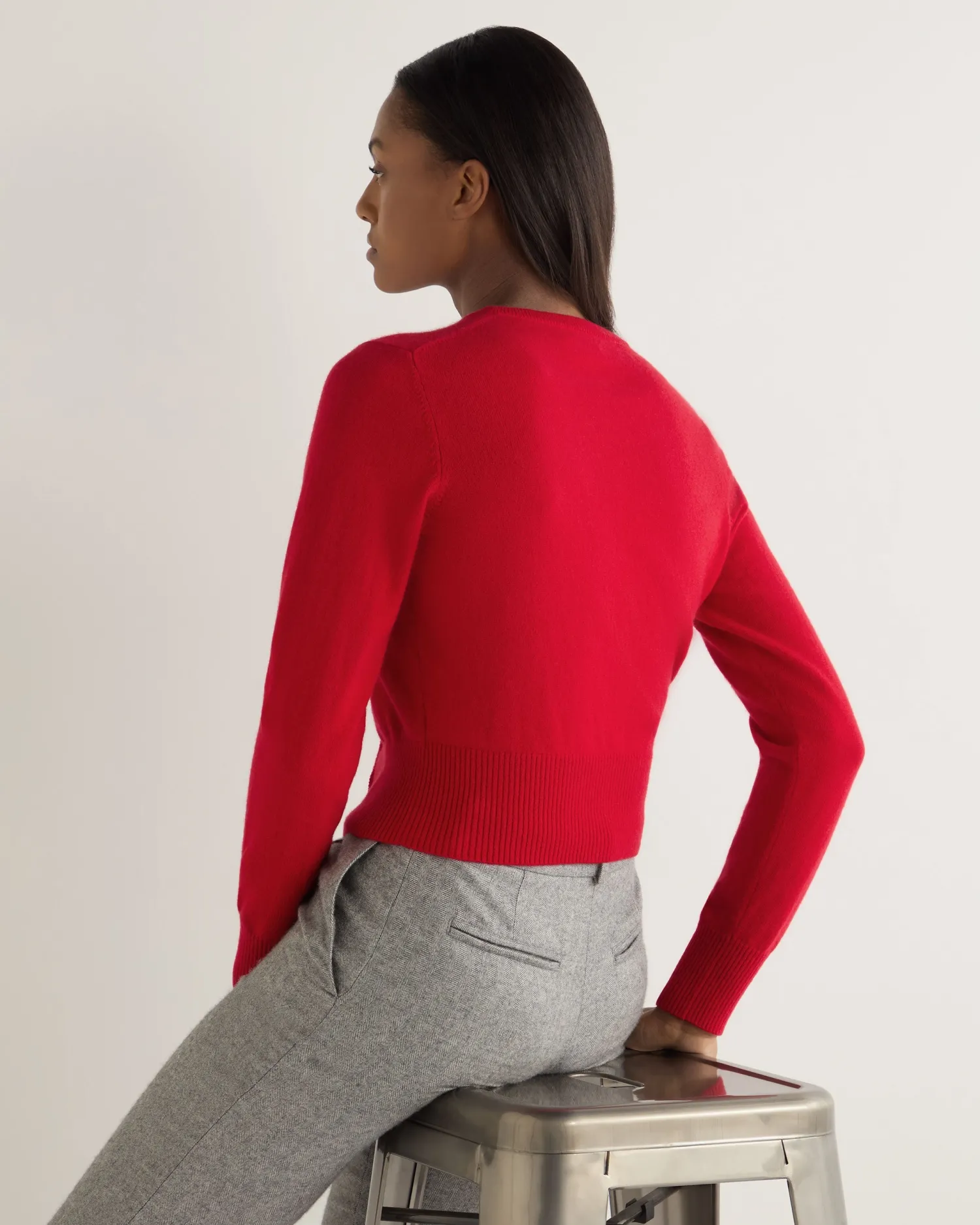 Women N.Peal Red | Classic Cashmere*Women's Ivy Cropped Cashmere Cardigan