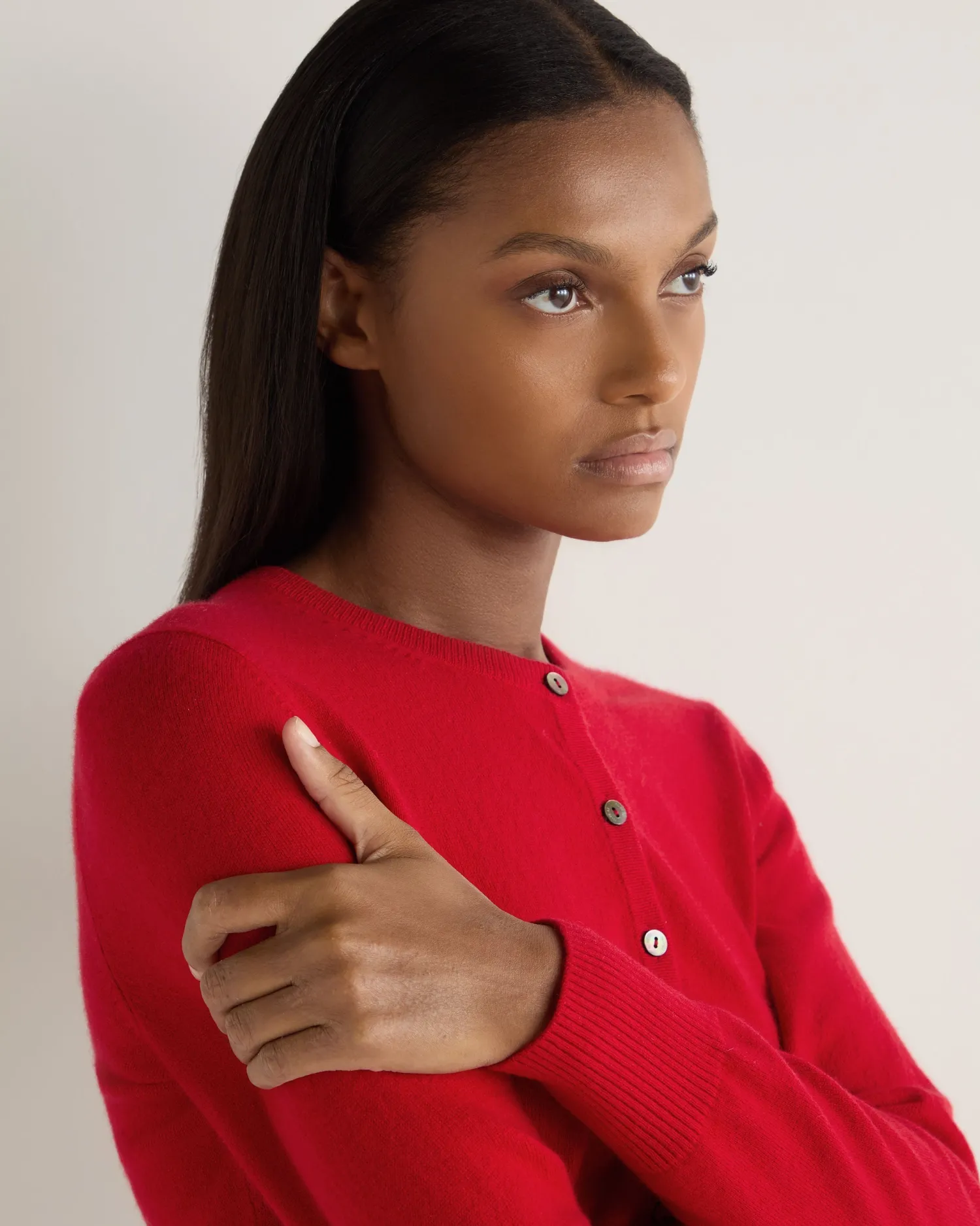 Women N.Peal Red | Classic Cashmere*Women's Ivy Cropped Cashmere Cardigan