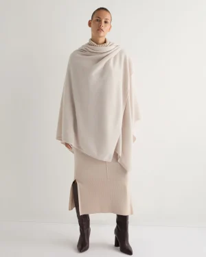 Women N.Peal White | Natural*Women's Lily Lightweight Cashmere Cape