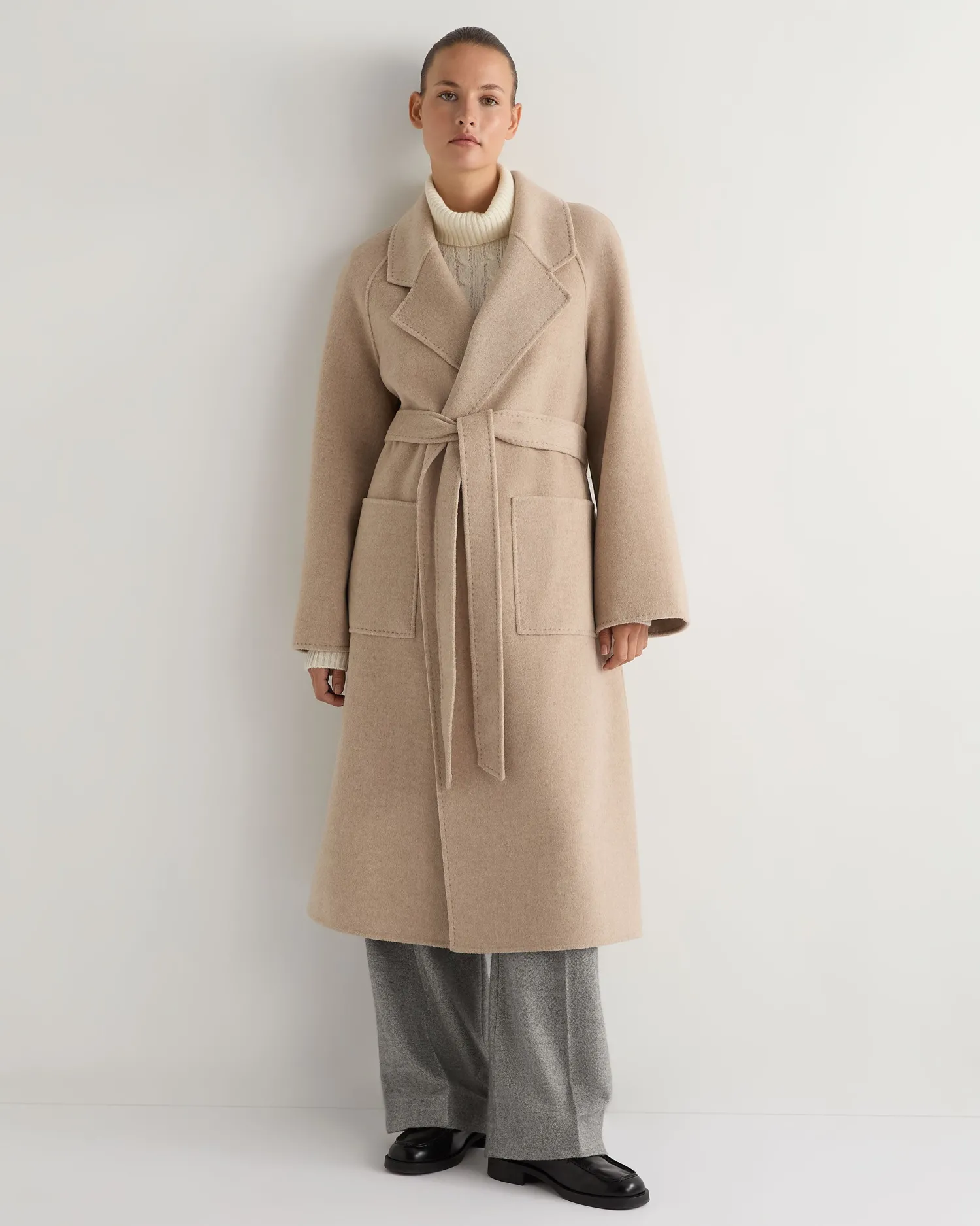 Women N.Peal White | Natural*Women's Longline Woven Coat