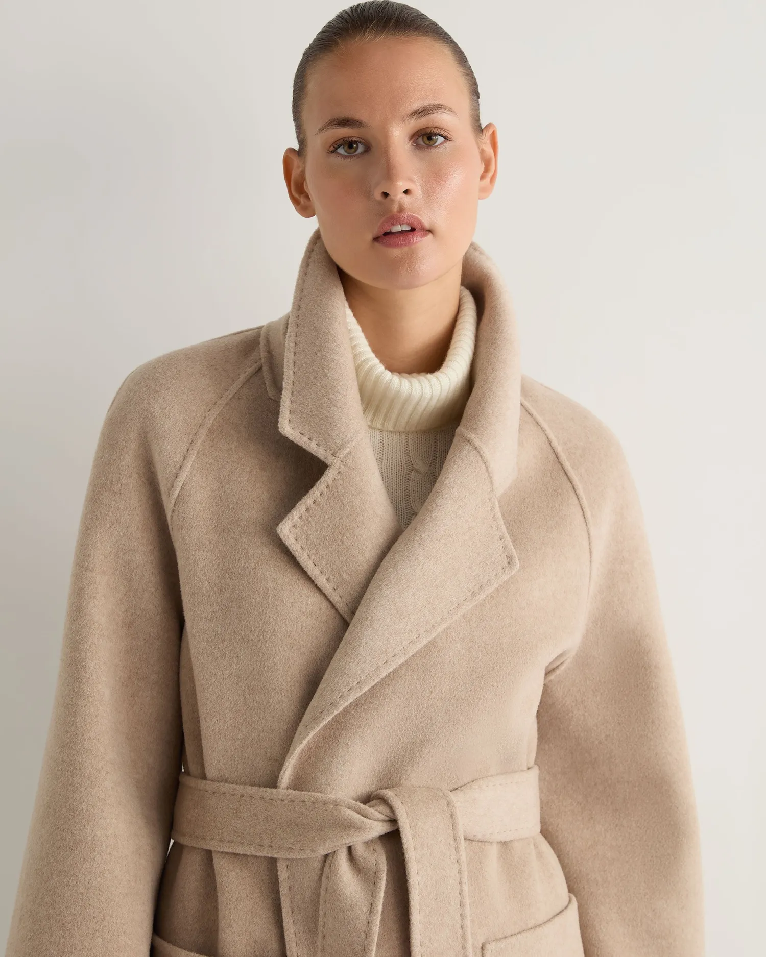 Women N.Peal White | Natural*Women's Longline Woven Coat