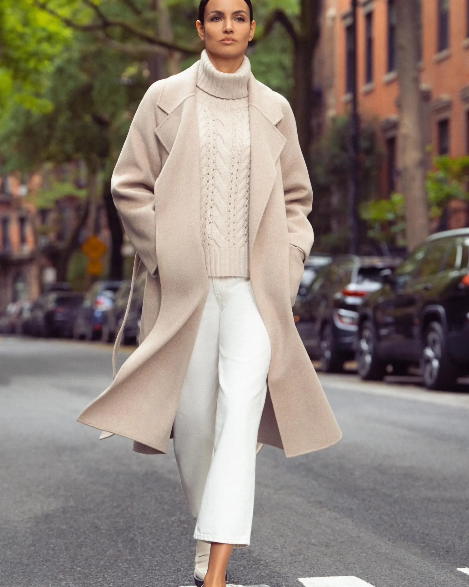 Women N.Peal White | Natural*Women's Longline Woven Coat