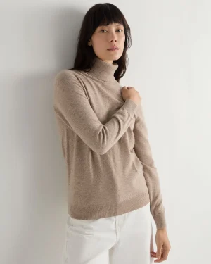 Women N.Peal Natural | Classic Cashmere*Women's Luna Turtle Neck Cashmere Sweater