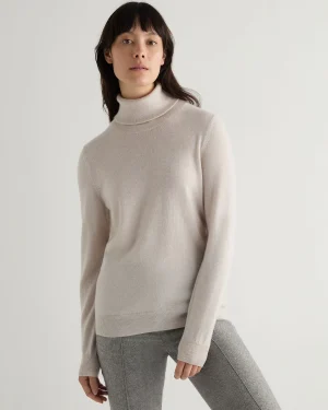 Women N.Peal White | Natural*Women's Luna Turtle Neck Cashmere Sweater