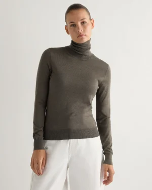 Women N.Peal Natural | Brown*Women's Margot Superfine Cashmere Turtle Neck Sweater