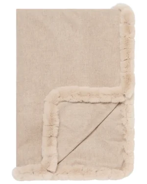 Women N.Peal Fur Trim Accessories | Pashminas, Wraps & Shawls*Women's Meribel Woven Fur Trim Cashmere Shawl