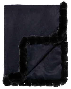 Women N.Peal Pashminas, Wraps & Shawls | Fur Trim Accessories*Women's Meribel Woven Fur Trim Cashmere Shawl