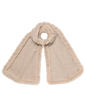 Women N.Peal Fur Trim Accessories | Cashmere Scarves*Women's Meribel Woven Fur Trim Scarf