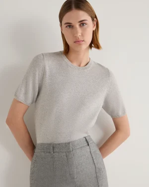 Women N.Peal Natural | Brown*Women's Milly Classic Cashmere T-Shirt With Lurex