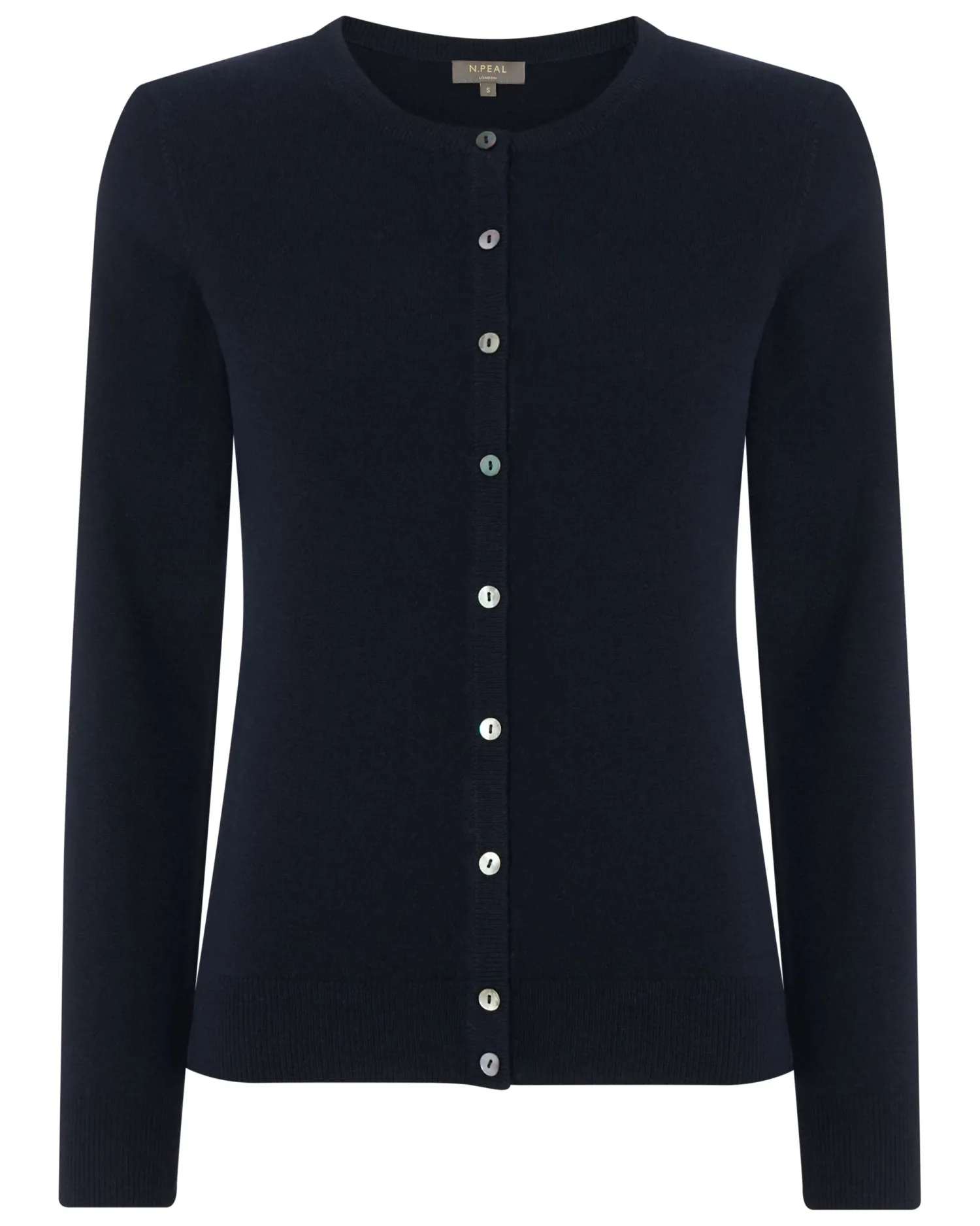 Women N.Peal Navy | Blue*Women's Olivia Round Neck Cashmere Cardigan