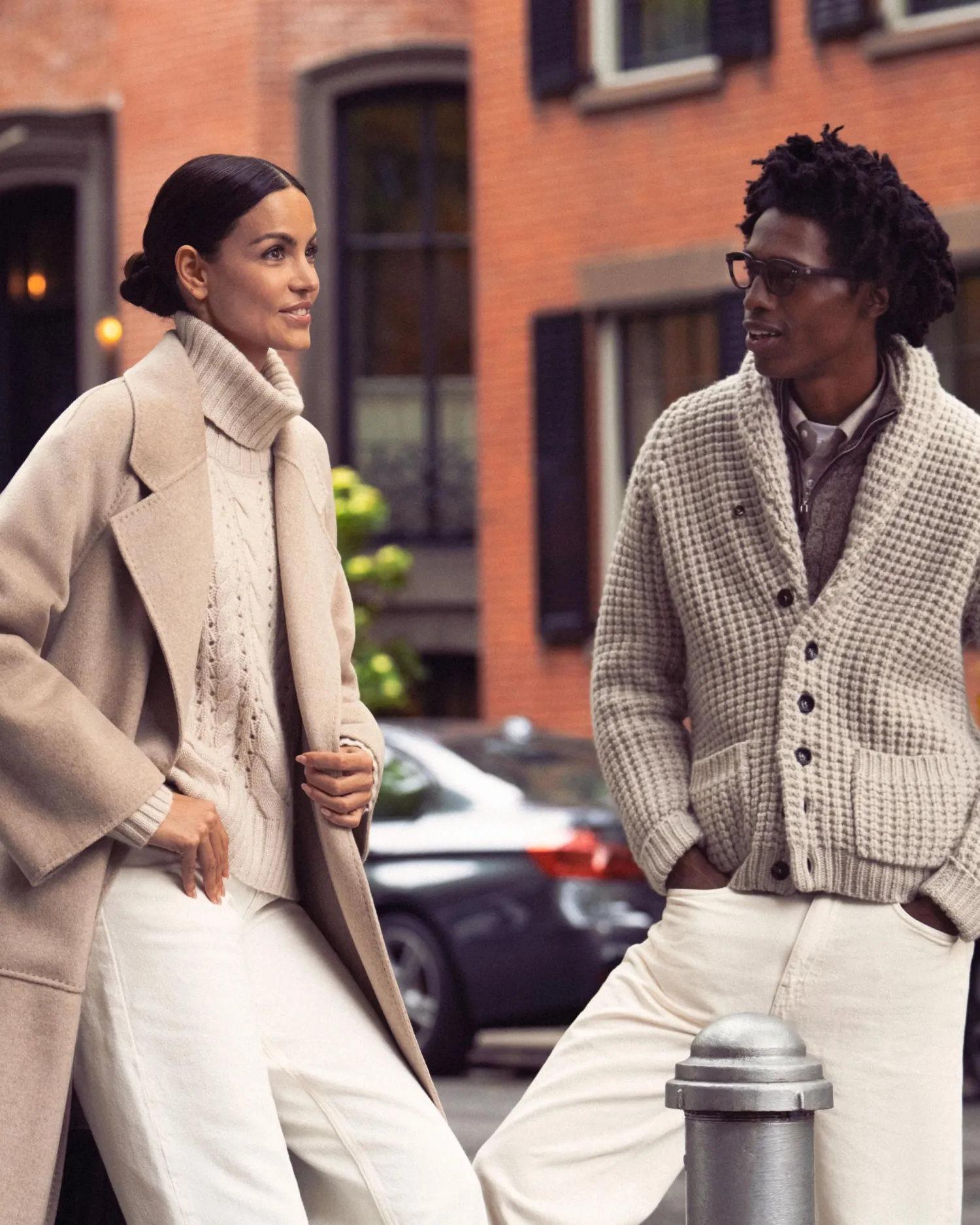 Women N.Peal White | Textured Knits*Women's Open Cable Turtle Neck Cashmere Sweater