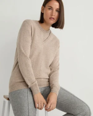 Women N.Peal Natural | Brown*Women's Phoebe V Neck Cashmere Sweater
