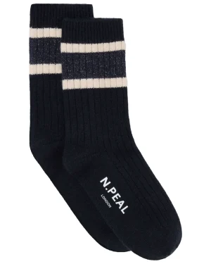 Women N.Peal Slippers & Socks | Gloves*Women's Rib Stripe Cashmere Socks